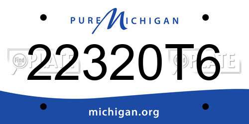 22320T6 Michigan License Plate