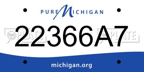 22366A7 Michigan License Plate
