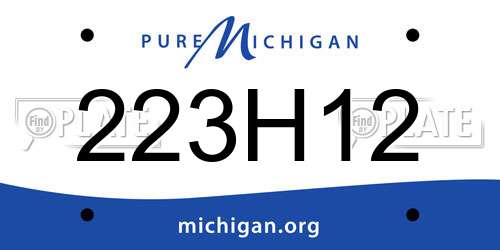 223H12 Michigan License Plate