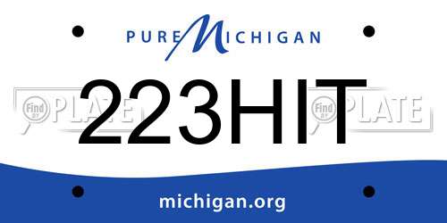 223HIT Michigan License Plate