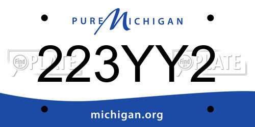 223YY2 Michigan License Plate