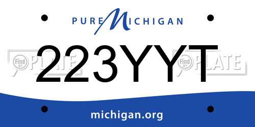 223YYT Michigan License Plate