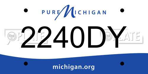 2240DY Michigan License Plate