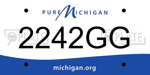 2242GG Michigan License Plate