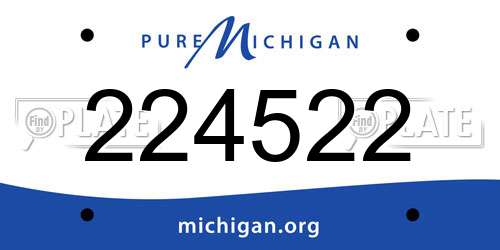 224522 Michigan License Plate