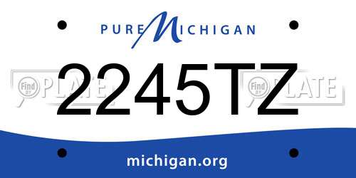 2245TZ Michigan License Plate