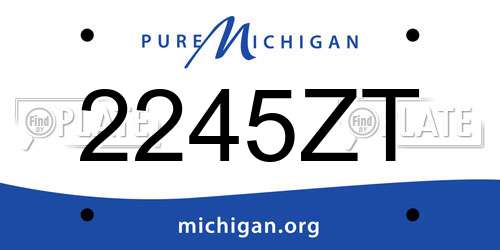 2245ZT Michigan License Plate