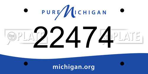 22474 Michigan License Plate