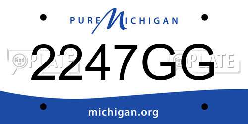 2247GG Michigan License Plate