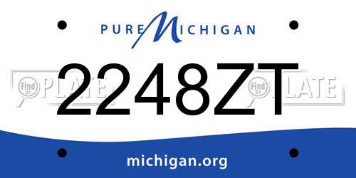 2248ZT Michigan License Plate