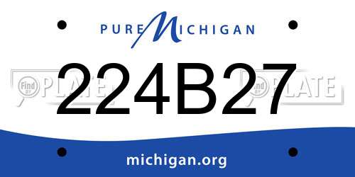 224B27 Michigan License Plate