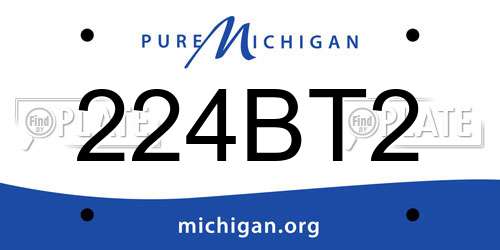 224BT2 Michigan License Plate