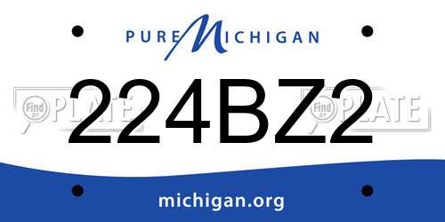 224BZ2 Michigan License Plate