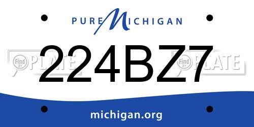 224BZ7 Michigan License Plate