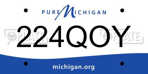 224QOY Michigan License Plate