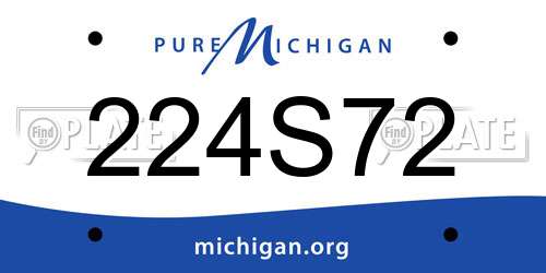 224S72 Michigan License Plate