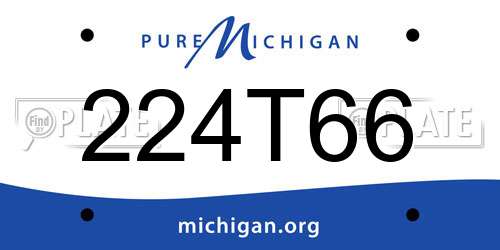 224T66 Michigan License Plate