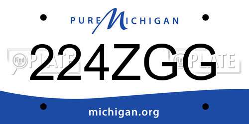 224ZGG Michigan License Plate