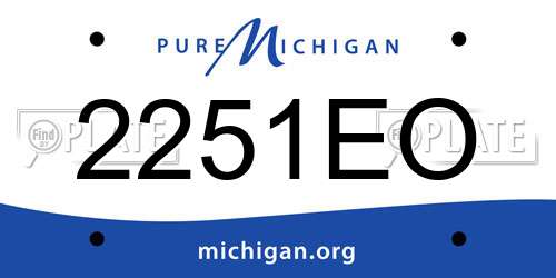 2251EO Michigan License Plate