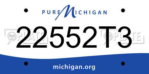 22552T3 Michigan License Plate