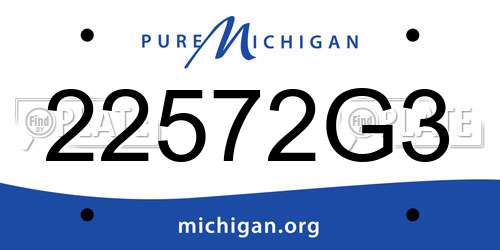 22572G3 Michigan License Plate