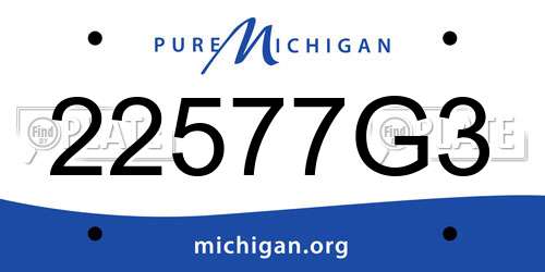 22577G3 Michigan License Plate