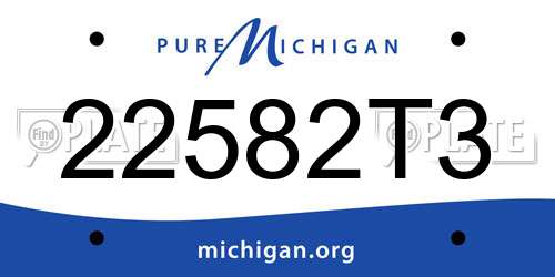 22582T3 Michigan License Plate