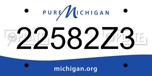 22582Z3 Michigan License Plate