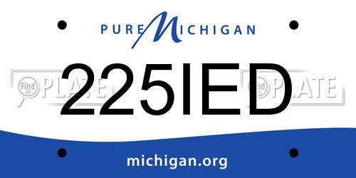 225IED Michigan License Plate