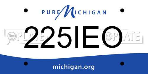 225IEO Michigan License Plate