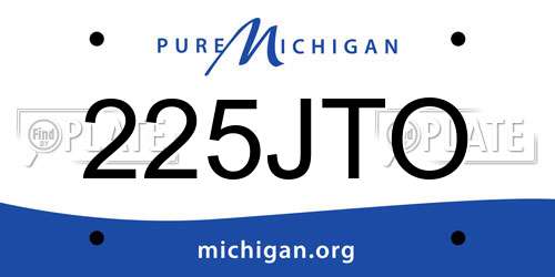 225JTO Michigan License Plate
