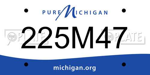 225M47 Michigan License Plate