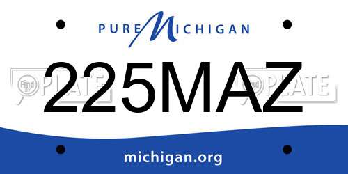 225MAZ Michigan License Plate