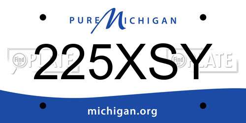 225XSY Michigan License Plate