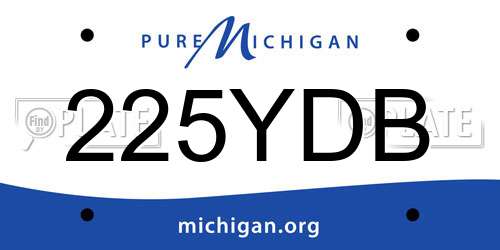 225YDB Michigan License Plate