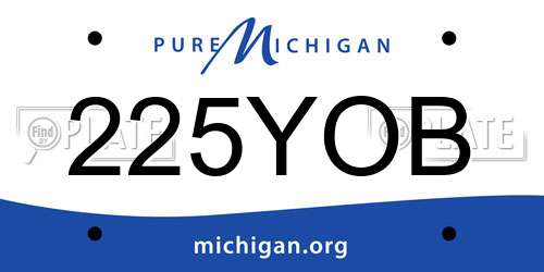 225YOB Michigan License Plate