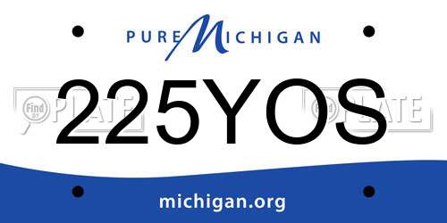 225YOS Michigan License Plate