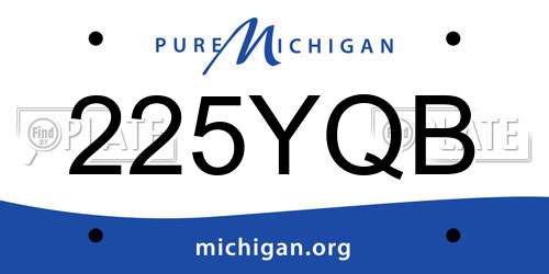 225YQB Michigan License Plate