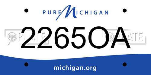 2265OA Michigan License Plate