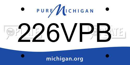 226VPB Michigan License Plate