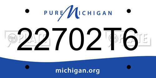 22702T6 Michigan License Plate