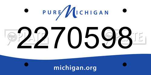 2270598 Michigan License Plate
