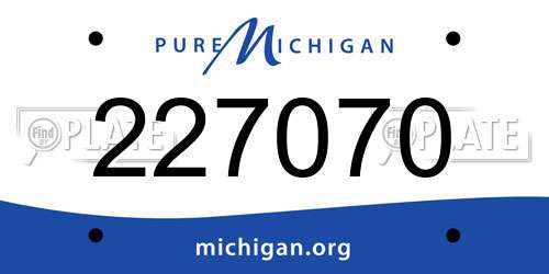 227070 Michigan License Plate