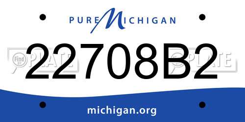 22708B2 Michigan License Plate