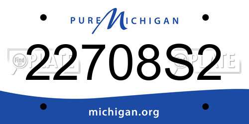 22708S2 Michigan License Plate