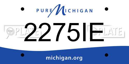 2275IE Michigan License Plate