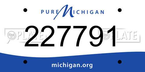 227791 Michigan License Plate