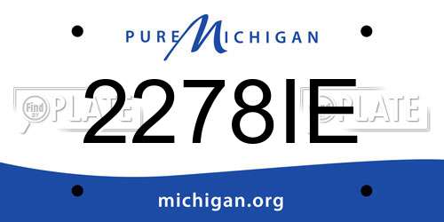 2278IE Michigan License Plate