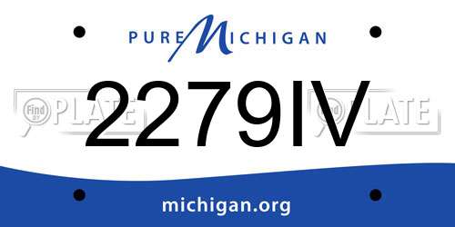 2279IV Michigan License Plate