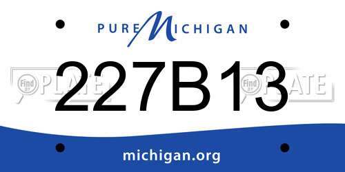 227B13 Michigan License Plate